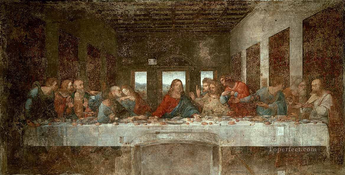 レオナルド・ダ・ヴィンチ以前の「最後の晩餐」油絵
